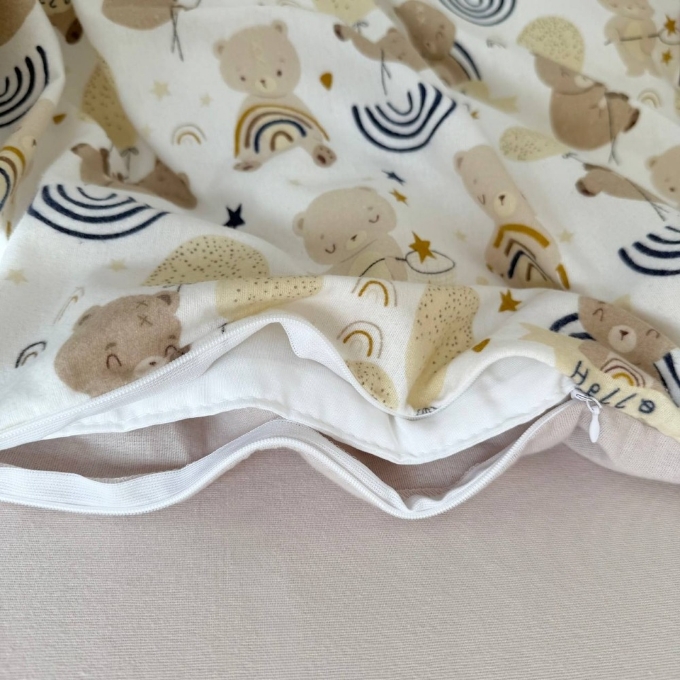 Set lenjerie de schimb pentru patut bebe 3 piese Ursulet de plus